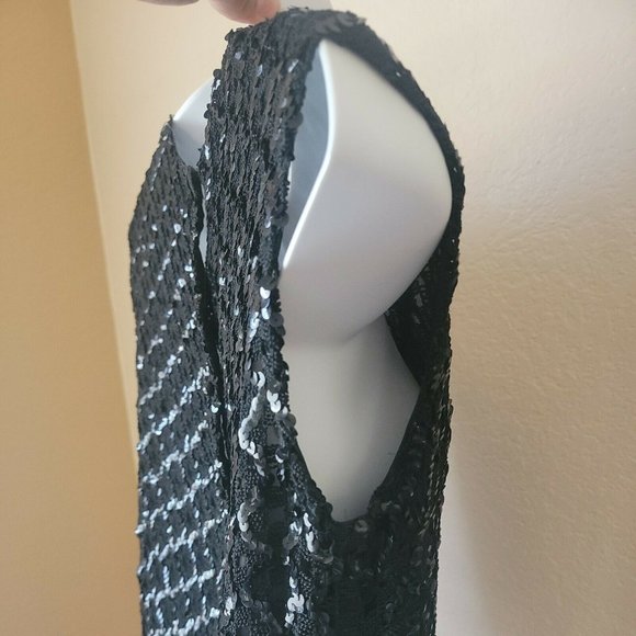 Koret of California True Vintage Knit crew neck black vest with sequins Small - Picture 7 of 8